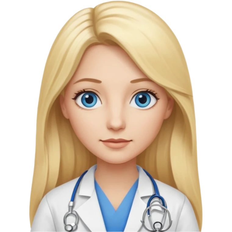 long blonde hair blue eye woman doctor  emoji