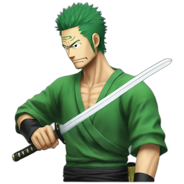 zoro from one piece with katana emoji