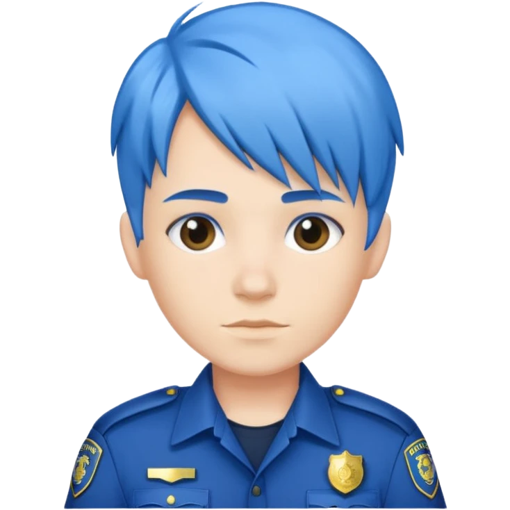 police officer with blue hair emoji