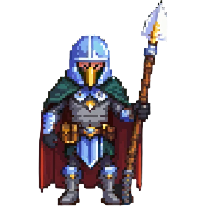 War lord with cape and spear emoji