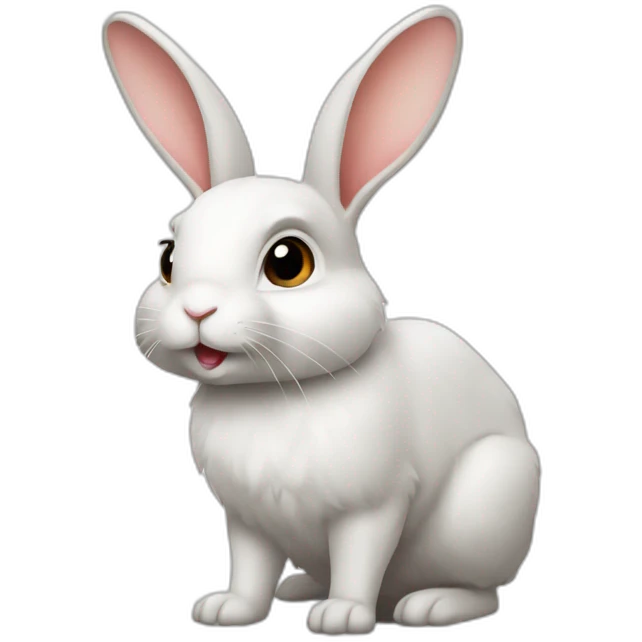 Rabbit White with name " pollito" emoji
