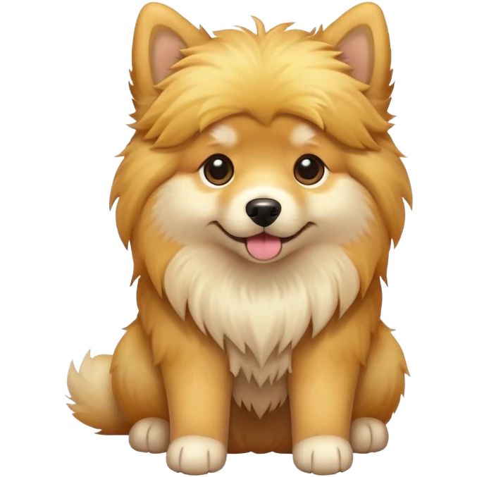 Fluffy cute dog emoji