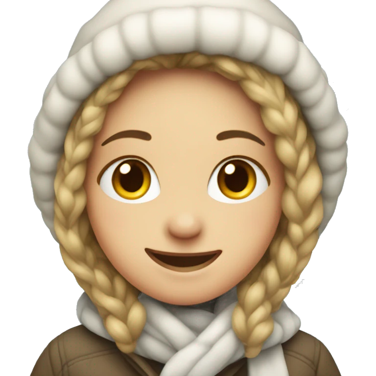 smiling girl in winter attire emoji