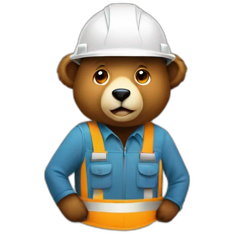 Bear in construction helmet emoji
