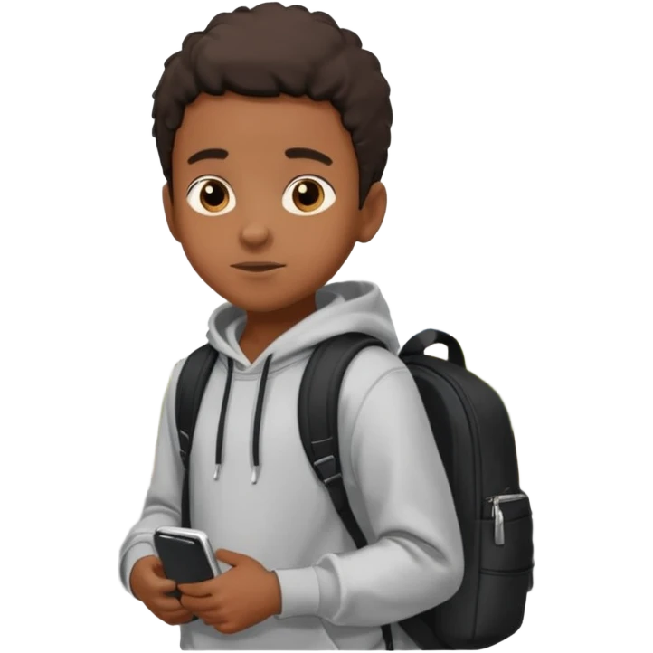 City Backpack Student black boy emoji