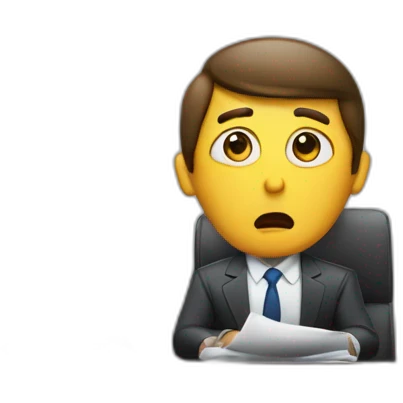 job interview desk man perplexed emoji