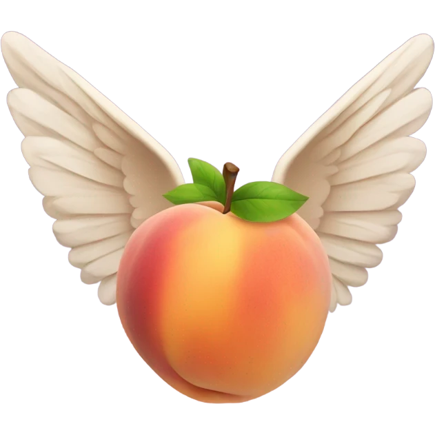 Flying peach emoji