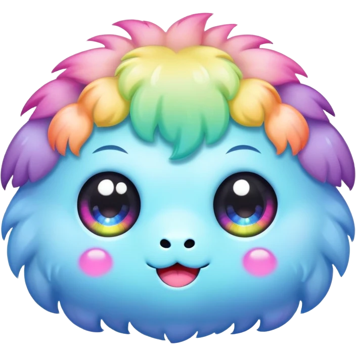 pastel rainbow kawaii creature with three eyes emoji