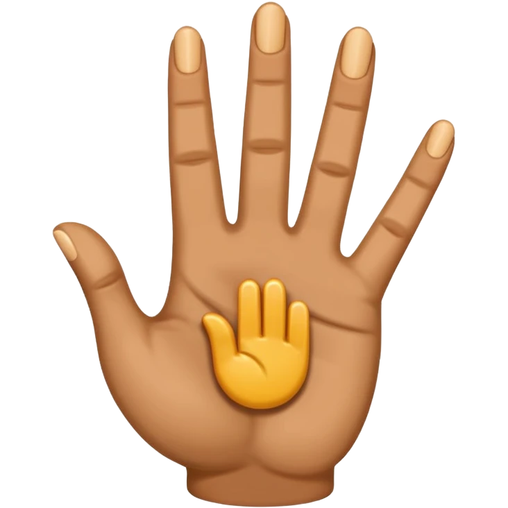 Iphone style hand emoji making the FAZE sign but upwards so it becomes a 4 emoji