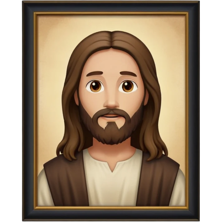 an expensive framed picture of the savior of the world (jesus christ) emoji