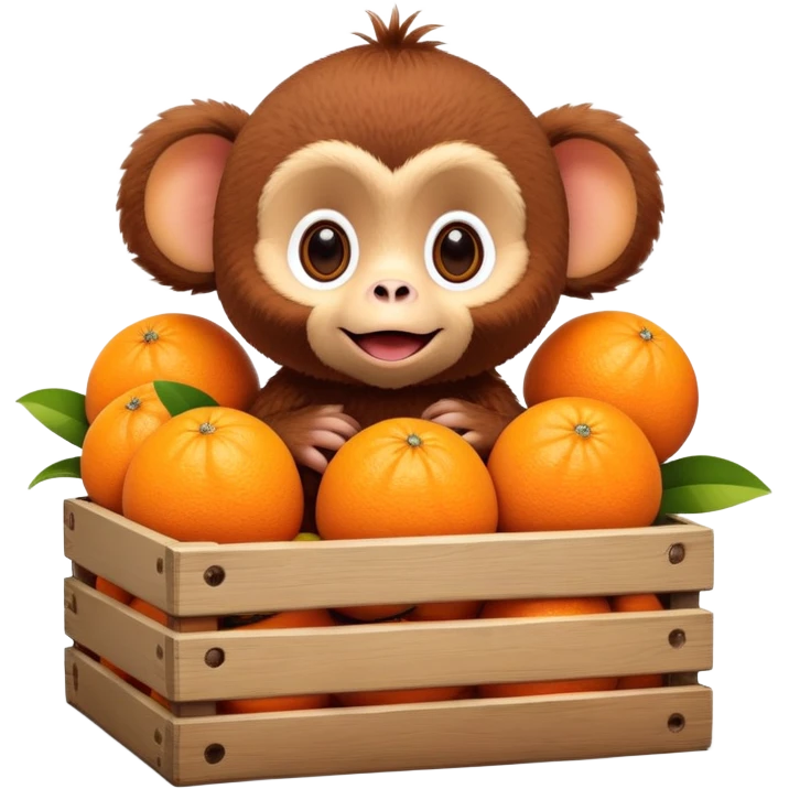 Cheburashka in a crate of oranges emoji