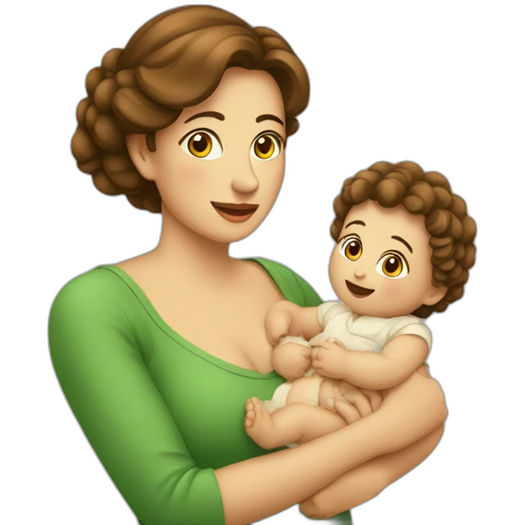 Femme italienne et son bébé emoji