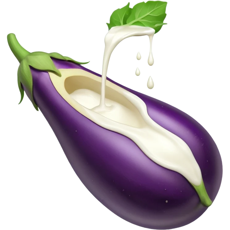 Milk coming out of a eggplant  emoji