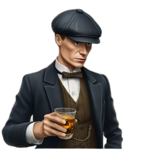 Tommy shelby peaky blinders drinking whisky realistic emoji
