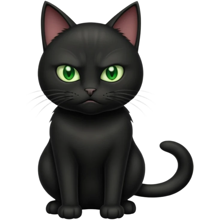 Angry, Black cat standing with paws on hips emoji