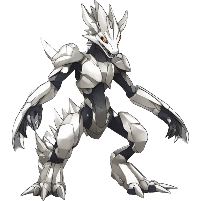  Edgy Shiny Futuristic Digimon-Fakemon-Reptile-Dragon-Sergal-Mecha full body emoji