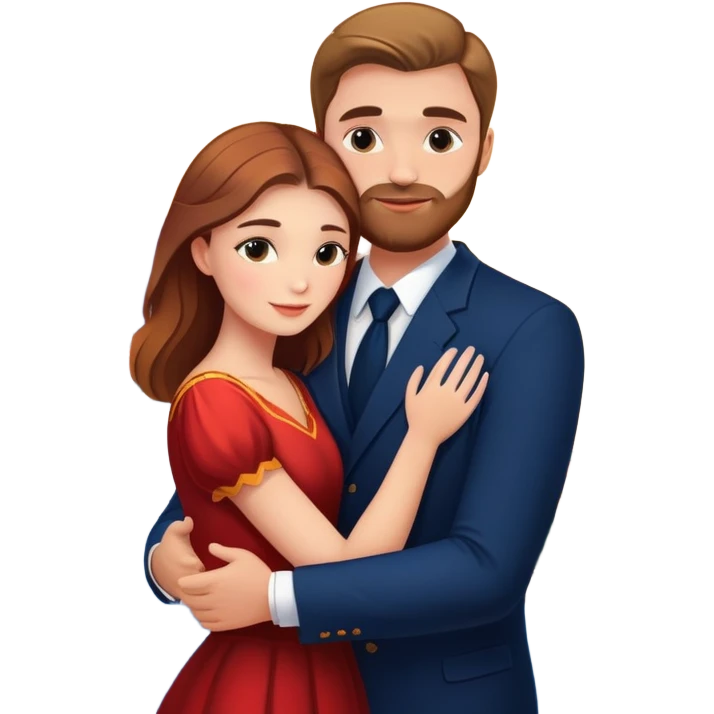 Elegant girl and man hugging together in Montenegro sunset  emoji