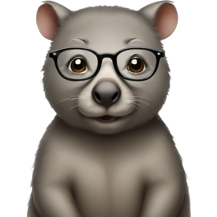 Wombat wearing glasses emoji