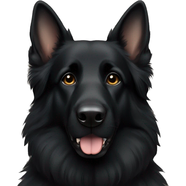 Long haired all black German shepherd  emoji