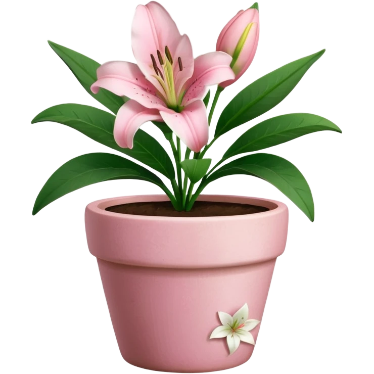 pink lily flower pot emoji