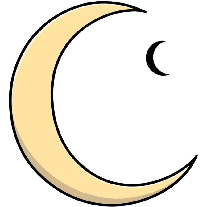 khaki crescent moon with a small heart emoji