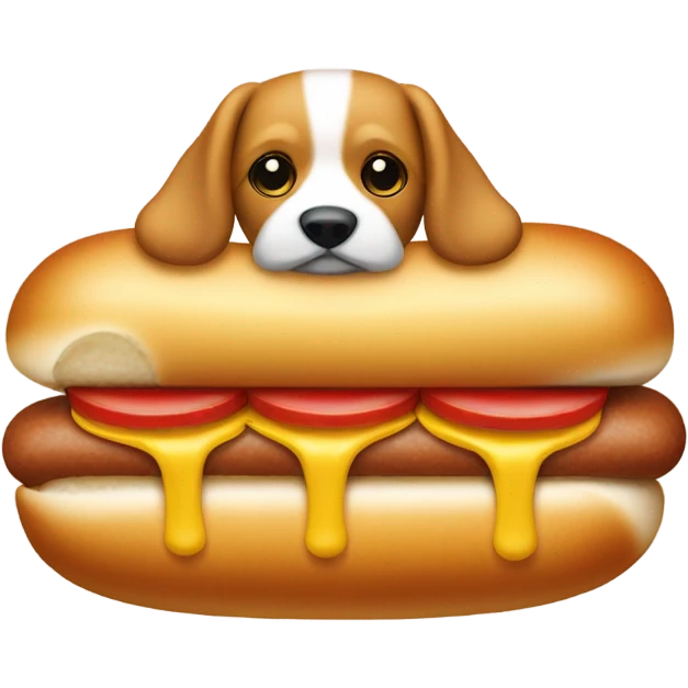 Dog in hotdog buns  emoji