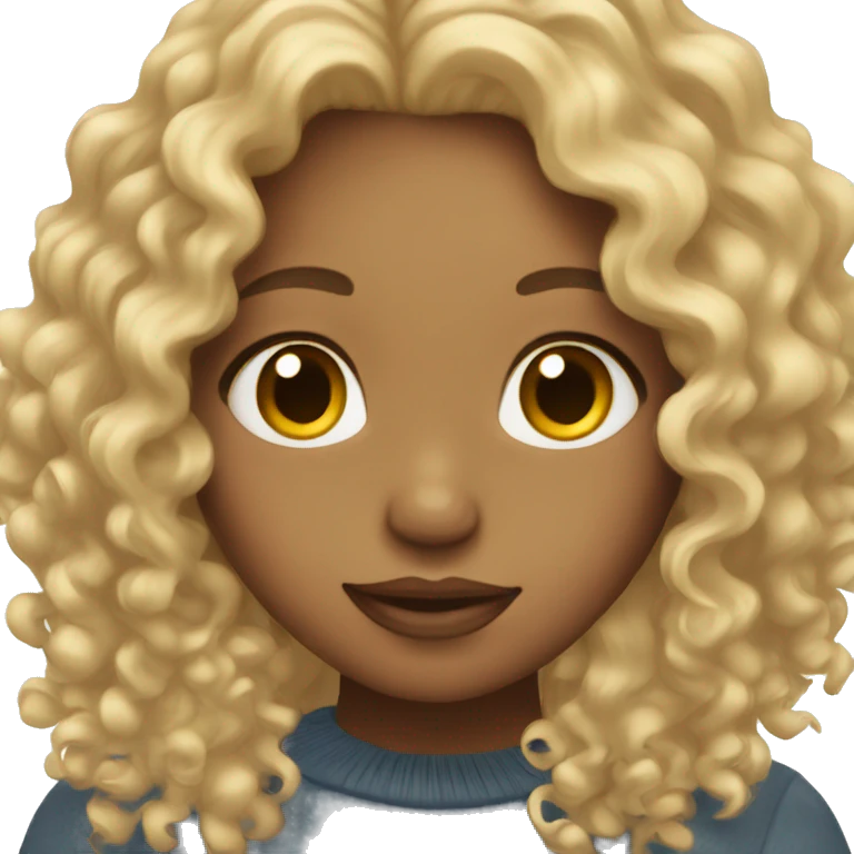Light skin girl with curly hair  emoji