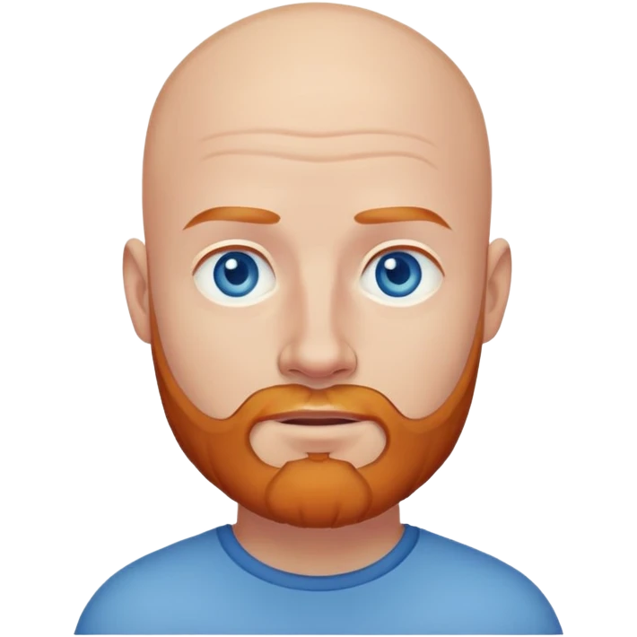 White bald man with blue eyes and ginger beard emoji