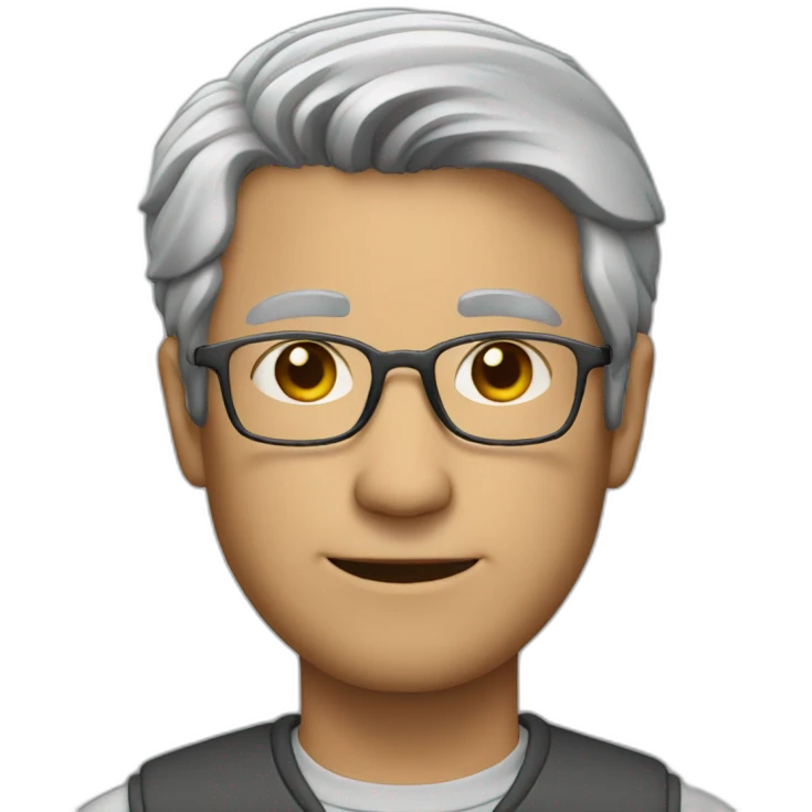 a middle man with eyeglass and gray hair emoji