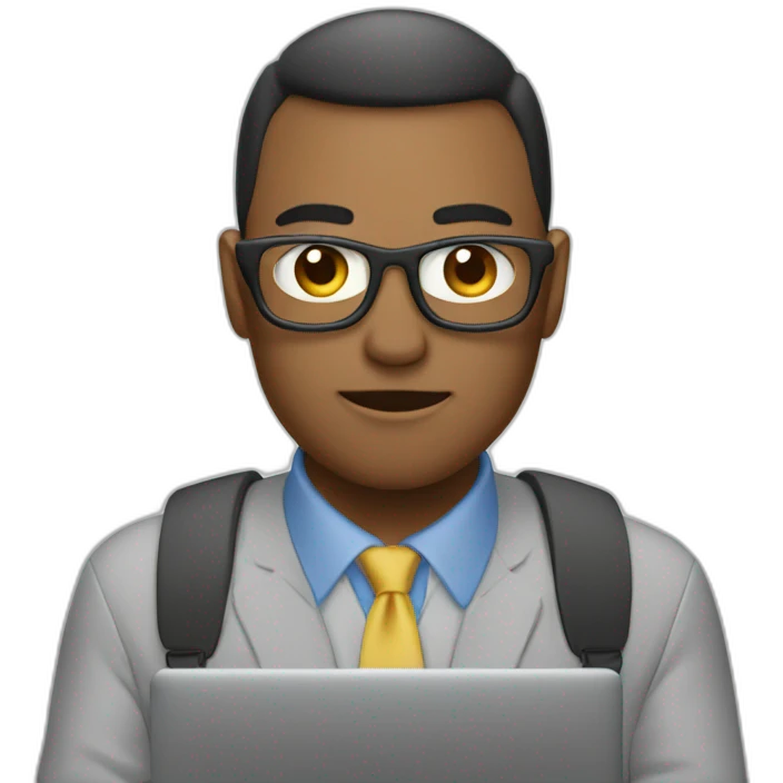Workaholic instagrammer in Apple style emoji
