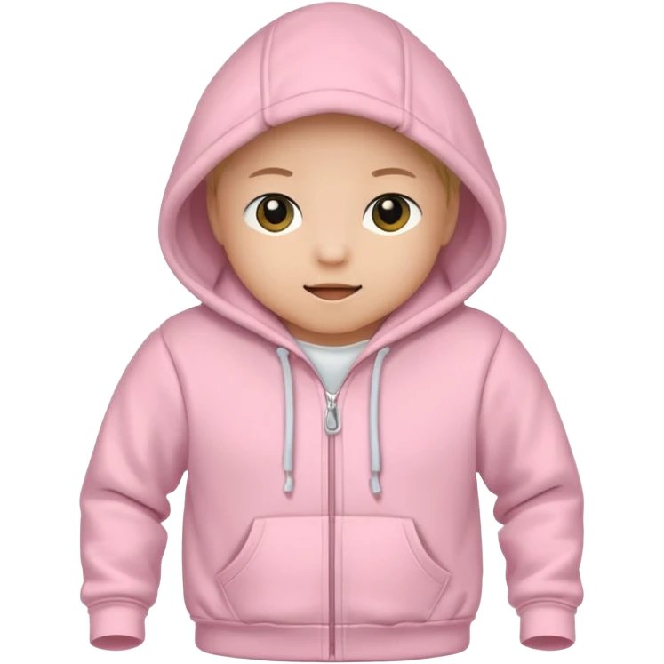 baby pink colour hoodie with hood emoji emoji