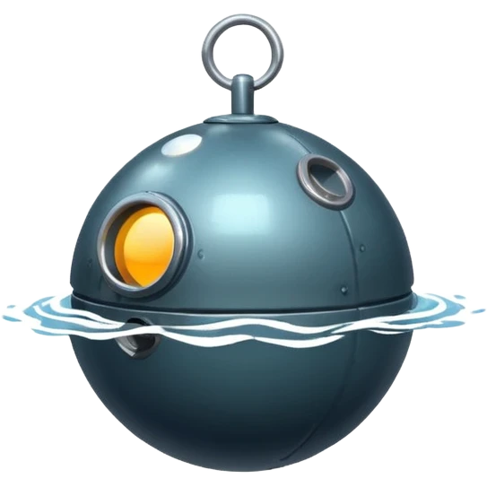 sea mine, playful and exaggerated, not realistic emoji