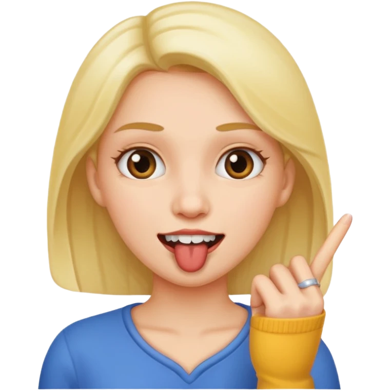Women holding finger to teeth  emoji