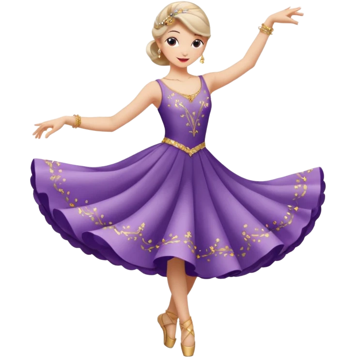 dancer mid-twirl party pose emoji