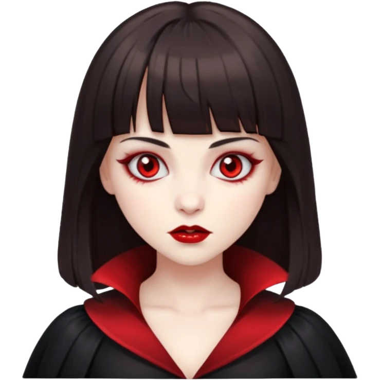 vampire feminine and with bangs  dark brown hair   emoji