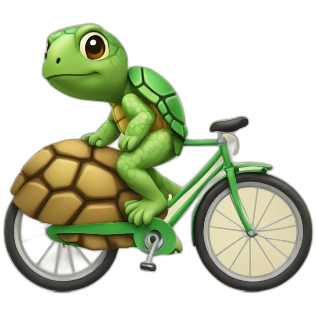 Tortue sur vélo emoji