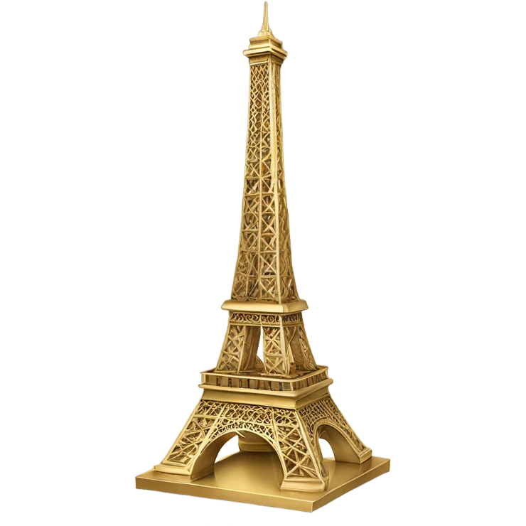 Gold Eiffel Tower statue emoji