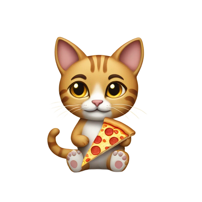 Cat eating pizza emoji