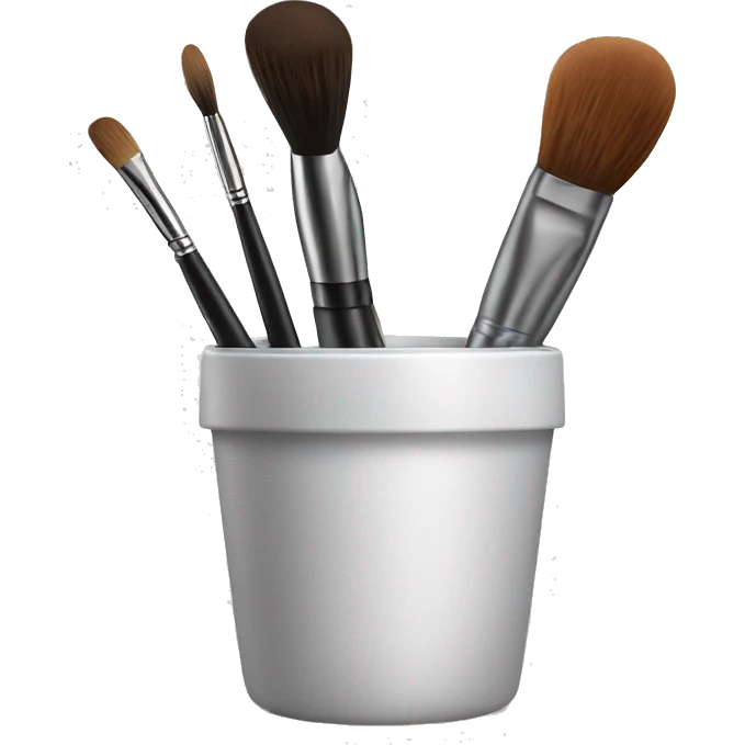 Realistic makeup brush in a cup holder emoji