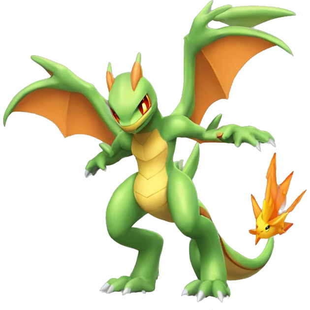Metallic medabot-Flygon-Charizard full body emoji