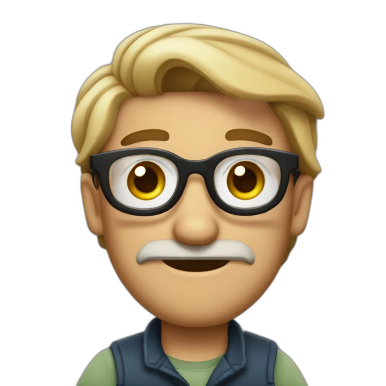 Vendedor con gafas al estilo disney sin bigote emoji