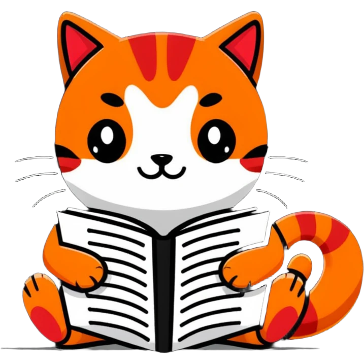 red cat reading a book emoji