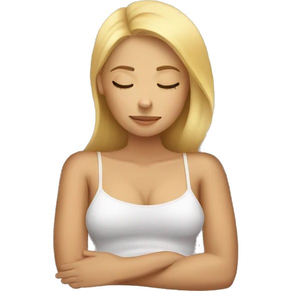 Blonde girl sleeping with pillow tanned emoji