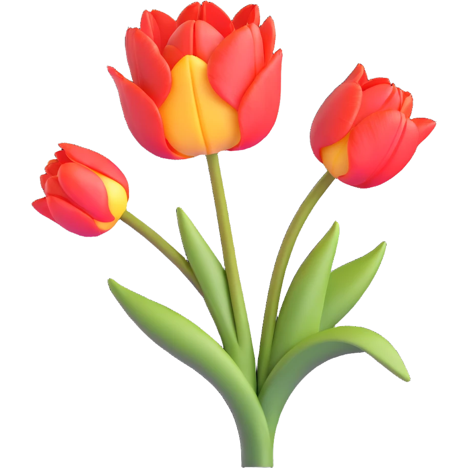Elegant tulip flower with detailed petals and realistic texture emoji
