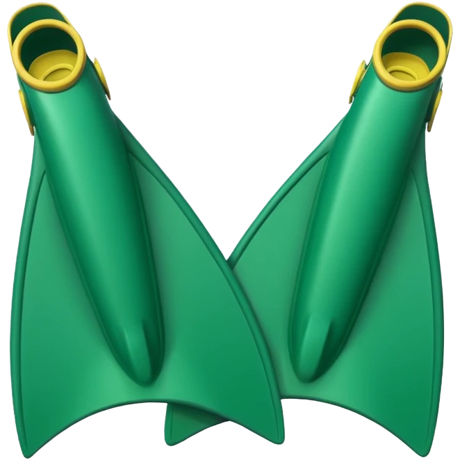 diving fins, green, simple emoji