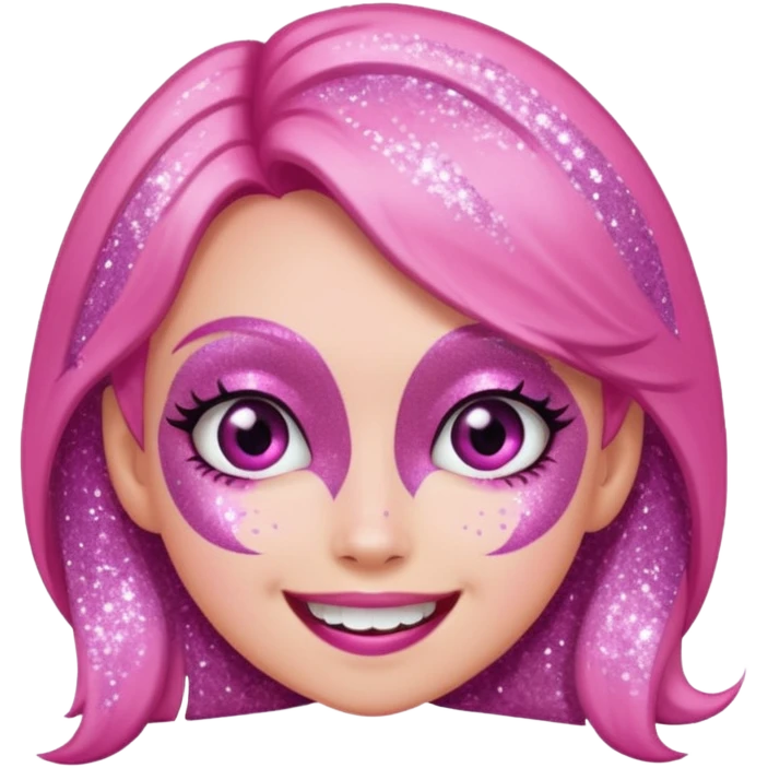 glitter pink girl naughty emoji