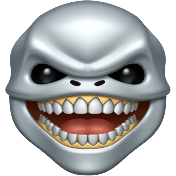 metallic jaw with teeth, nothing more emoji