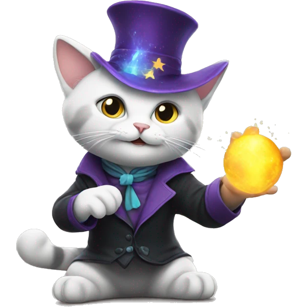 Cat doing magic emoji