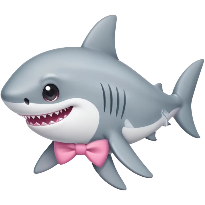 A baby shark with a pink bow emoji