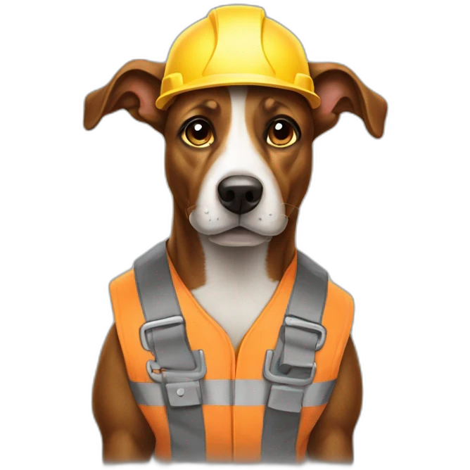 construction worker dog emoji